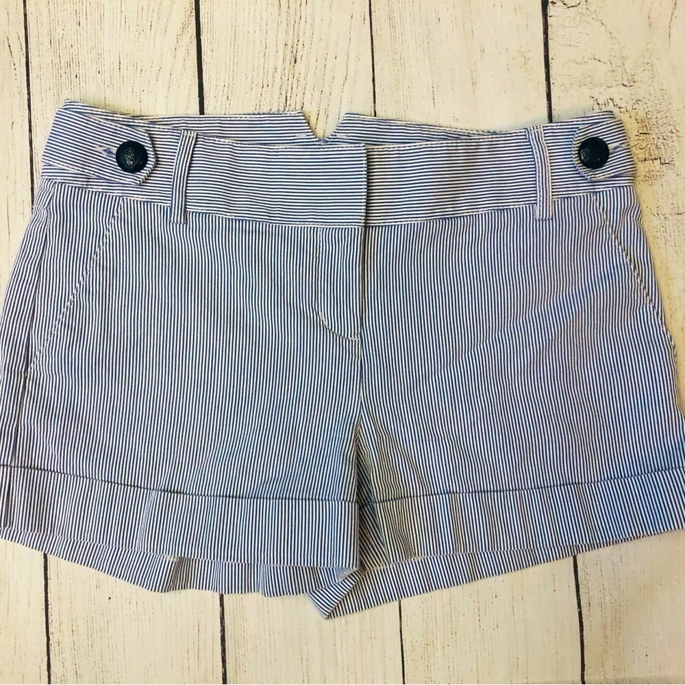 Nautical Striped Seersucker Chino Shorts by Express - Picture 5 of 11
